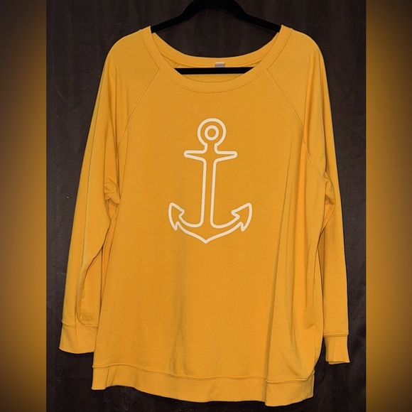 Old Navy Tops - Old Navy Anchor Yellow Sweatshirt Size 2X